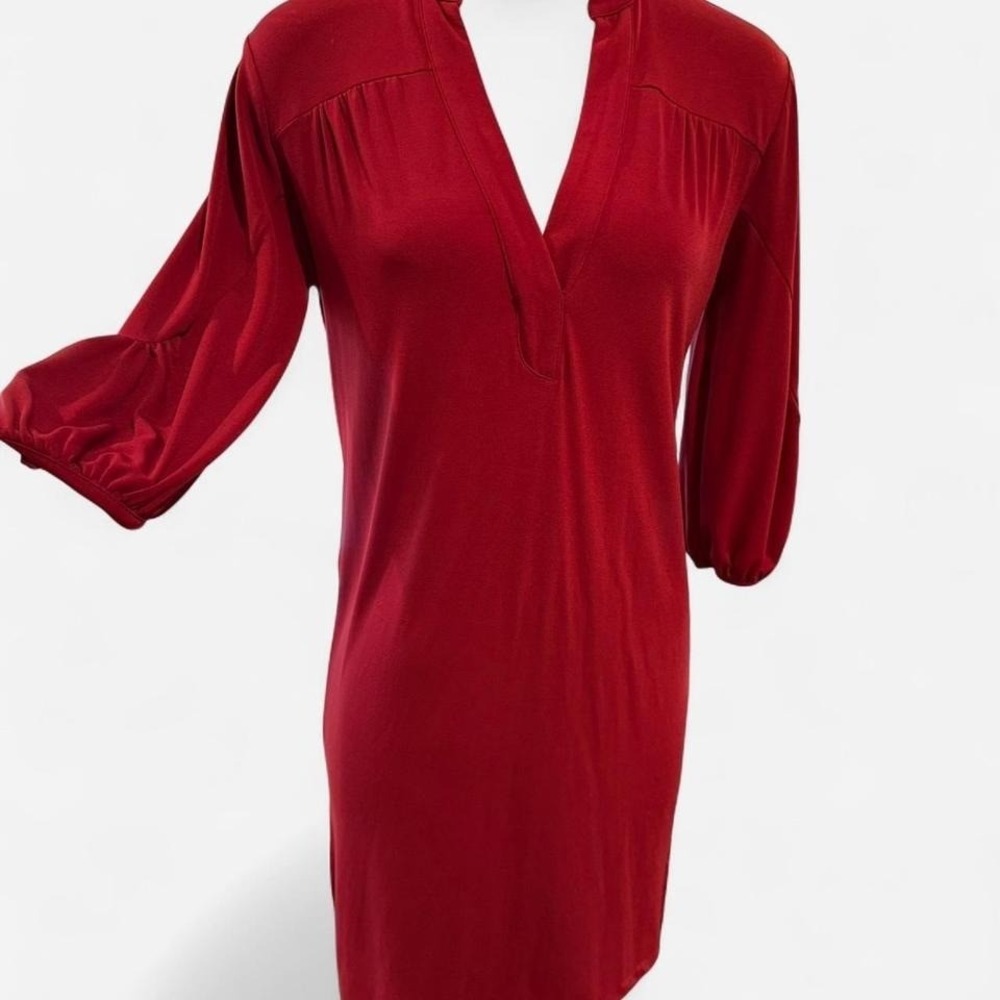 Banana Republic Red mini dress | flowy chic long sleeve‎ dress | date night vibe